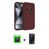 MARSİLYAN™- Redmi 14C Kılıf Yankı Yansıma Özel Seri - Siyah 3D Antistatik Hayalet Cam Ekran Koruyucu + Raze Metal Kamera Lens - SH