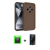 MARSİLYAN™- Redmi 14C Kılıf Yankı Yansıma Özel Seri - Siyah 3D Antistatik Hayalet Cam Ekran Koruyucu + Raze Metal Kamera Lens - SH
