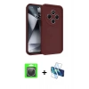 MARSİLYAN™- Redmi 14C Kılıf Yankı Yansıma Özel Seri - Siyah 3D Antistatik Seramik Nano Ekran Koruyucu + Raze Metal Kamera Lens - GS