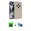 MARSİLYAN™- Redmi 14C Kılıf Yankı Yansıma Özel Seri - Siyah 3D Antistatik Seramik Nano Ekran Koruyucu + Raze Metal Kamera Lens - GS