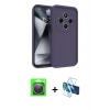 MARSİLYAN™- Redmi 14C Kılıf Yankı Yansıma Özel Seri - Siyah 3D Antistatik Seramik Nano Ekran Koruyucu + Raze Metal Kamera Lens - GS