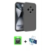 MARSİLYAN™- Redmi 14C Kılıf Yankı Yansıma Özel Seri - Siyah 3D Antistatik Seramik Nano Ekran Koruyucu + Raze Metal Kamera Lens - GS