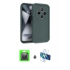 MARSİLYAN™- Redmi 14C Kılıf Yankı Yansıma Özel Seri - Siyah 3D Antistatik Seramik Nano Ekran Koruyucu + Raze Metal Kamera Lens - GS