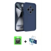 MARSİLYAN™- Redmi 14C Kılıf Yankı Yansıma Özel Seri - Siyah 3D Antistatik Seramik Nano Ekran Koruyucu + Raze Metal Kamera Lens - GS