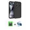 MARSİLYAN™- Redmi 14C Kılıf Yankı Yansıma Özel Seri - Siyah 3D Antistatik Seramik Nano Ekran Koruyucu + Raze Metal Kamera Lens - GS