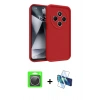 MARSİLYAN™- Redmi 14C Kılıf Yankı Yansıma Özel Seri - Siyah 3D Antistatik Seramik Nano Ekran Koruyucu + Raze Metal Kamera Lens - GS