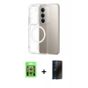 MARSİLYAN™- Redmi 15 4G Kılıf Ahenk Minimal Serisi - Siyah 3D Antistatik Hayalet Cam Ekran Koruyucu + Raze Metal Kamera Lens - GS