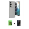 MARSİLYAN™- Redmi 15 4G Kılıf Eksen Form Prime - Siyah 3D Antistatik Hayalet Cam Ekran Koruyucu + Raze Metal Kamera Lens - SH