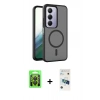 MARSİLYAN™- Redmi 15 4G Kılıf Siluet Minimal Prime - Siyah 3D Antistatik Cam Ekran Koruyucu + Raze Metal Kamera Lens - SH