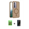 MARSİLYAN™- Redmi 15 4G Kılıf Siluet Minimal Prime - Siyah 3D Antistatik Hayalet Cam Ekran Koruyucu + Raze Metal Kamera Lens - GS
