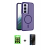 MARSİLYAN™- Redmi 15 4G Kılıf Siluet Minimal Prime - Siyah 3D Antistatik Hayalet Cam Ekran Koruyucu + Raze Metal Kamera Lens - SH