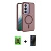 MARSİLYAN™- Redmi 15 4G Kılıf Siluet Minimal Prime - Siyah 3D Antistatik Hayalet Cam Ekran Koruyucu + Raze Metal Kamera Lens - SH