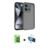 MARSİLYAN™- Redmi 15C 4G Kılıf Yankı Yansıma Özel Seri - Siyah 3D Antistatik Cam Ekran Koruyucu + Raze Metal Kamera Lens - GS
