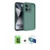 MARSİLYAN™- Redmi 15C 4G Kılıf Yankı Yansıma Özel Seri - Siyah 3D Antistatik Cam Ekran Koruyucu + Raze Metal Kamera Lens - SH