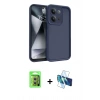 MARSİLYAN™- Redmi 15C 4G Kılıf Yankı Yansıma Özel Seri - Siyah 3D Antistatik Cam Ekran Koruyucu + Raze Metal Kamera Lens - GS