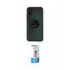 MARSİLYAN™- Redmi 9A Kılıf Yörünge Çizgi - Siyah 5D Eko Cam Ekran Koruyucu