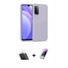 MARSİLYAN™- Redmi 9T Kılıf Ahenk Serisi - Şeffaf Pasifik Cam Ekran Koruyucu + Kamera Lens Koruma Cam - SF