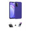 MARSİLYAN™- Redmi 9T Kılıf Ahenk Serisi - Şeffaf Pasifik Cam Ekran Koruyucu + Kamera Lens Koruma Cam - SF