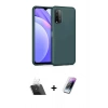 MARSİLYAN™- Redmi 9T Kılıf Ahenk Serisi - Şeffaf Pasifik Cam Ekran Koruyucu + Kamera Lens Koruma Cam - SF