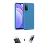 MARSİLYAN™- Redmi 9T Kılıf Ahenk Serisi - Şeffaf Pasifik Cam Ekran Koruyucu + Kamera Lens Koruma Cam - SF