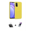 MARSİLYAN™- Redmi 9T Kılıf Ahenk Serisi - Şeffaf Pasifik Cam Ekran Koruyucu + Kamera Lens Koruma Cam - SF