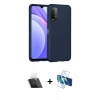 MARSİLYAN™- Redmi 9T Kılıf Ahenk Serisi - Siyah 3D Antistatik Seramik Nano Ekran Koruyucu + Kamera Lens Koruma Cam - SF