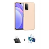 MARSİLYAN™- Redmi 9T Kılıf Ahenk Serisi - Siyah 3D Antistatik Seramik Nano Ekran Koruyucu + Kamera Lens Koruma Cam - SF