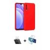 MARSİLYAN™- Redmi 9T Kılıf Ahenk Serisi - Siyah 3D Antistatik Seramik Nano Ekran Koruyucu + Kamera Lens Koruma Cam - SF