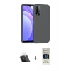 MARSİLYAN™- Redmi 9T Kılıf Ahenk Serisi - Siyah 5D Hayalet Cam Ekran Koruyucu + Kamera Lens Koruma Cam - SF