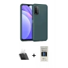 MARSİLYAN™- Redmi 9T Kılıf Ahenk Serisi - Siyah 5D Hayalet Cam Ekran Koruyucu + Kamera Lens Koruma Cam - SF