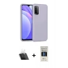 MARSİLYAN™- Redmi 9T Kılıf Ahenk Serisi - Siyah 5D Hayalet Cam Ekran Koruyucu + Kamera Lens Koruma Cam - SF