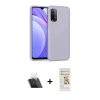 MARSİLYAN™- Redmi 9T Kılıf Ahenk Serisi - Siyah Mat Seramik Nano Ekran Koruyucu + Kamera Lens Koruma Cam - SF