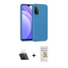 MARSİLYAN™- Redmi 9T Kılıf Ahenk Serisi - Siyah Mat Seramik Nano Ekran Koruyucu + Kamera Lens Koruma Cam - SF