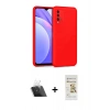 MARSİLYAN™- Redmi 9T Kılıf Ahenk Serisi - Siyah Mat Seramik Nano Ekran Koruyucu + Kamera Lens Koruma Cam - SF