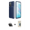 MARSİLYAN™- Redmi 9T Kılıf Eksen Form Prime - Siyah 6D Mat Seramik Hayalet Nano Ekran Koruyucu + Kamera Lens Koruma Cam - SF