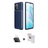 MARSİLYAN™- Redmi 9T Kılıf Eksen Form Prime - Siyah Seramik Nano Ekran Koruyucu + Şeffaf Kamera Lens Koruma Cam
