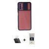 MARSİLYAN™- Redmi 9T Kılıf Vadi Çizgi - Siyah 5D Hayalet Cam Ekran Koruyucu + Kamera Lens Koruma Cam - SF