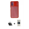 MARSİLYAN™- Redmi 9T Kılıf Vadi Çizgi - Siyah 5D Hayalet Cam Ekran Koruyucu + Kamera Lens Koruma Cam - SF