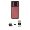 MARSİLYAN™- Redmi 9T Kılıf Vadi Çizgi - Siyah 5D Hayalet Cam Ekran Koruyucu + Kamera Lens Koruma Cam - SF