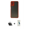 MARSİLYAN™- Redmi Note 10 Kılıf Ahenk Çizgi Serisi - Şeffaf Pasifik Cam Ekran Koruyucu + Kamera Lens Koruma Cam - SF