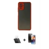 MARSİLYAN™- Redmi Note 10 Kılıf Ahenk Çizgi Serisi - Siyah 3D Antistatik Mat Seramik Nano Ekran Koruyucu + Kamera Lens Koruma Cam - SF