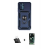 MARSİLYAN™- Redmi Note 10 Kılıf Ahenk Klasik - Şeffaf 360 Full Body Arka Koruyucu + Kamera Lens Koruma Cam - SF