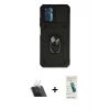 MARSİLYAN™- Redmi Note 10 Kılıf Ahenk Klasik - Şeffaf Pasifik Cam Ekran Koruyucu + Kamera Lens Koruma Cam - SF