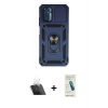 MARSİLYAN™- Redmi Note 10 Kılıf Ahenk Klasik - Şeffaf Pasifik Cam Ekran Koruyucu + Kamera Lens Koruma Cam - SF