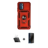 MARSİLYAN™- Redmi Note 10 Kılıf Ahenk Klasik - Siyah 3D Antistatik Hayalet Cam Ekran Koruyucu + Kamera Lens Koruma Cam - SF