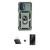 MARSİLYAN™- Redmi Note 10 Kılıf Ahenk Klasik - Siyah 3D Antistatik Hayalet Cam Ekran Koruyucu + Kamera Lens Koruma Cam - SF