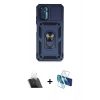MARSİLYAN™- Redmi Note 10 Kılıf Ahenk Klasik - Siyah 3D Antistatik Seramik Nano Ekran Koruyucu + Kamera Lens Koruma Cam - SF