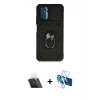 MARSİLYAN™- Redmi Note 10 Kılıf Ahenk Klasik - Siyah 3D Antistatik Seramik Nano Ekran Koruyucu + Kamera Lens Koruma Cam - SF