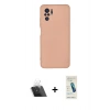MARSİLYAN™- Redmi Note 10 Kılıf Ahenk Serisi - Şeffaf Pasifik Cam Ekran Koruyucu + Kamera Lens Koruma Cam - SF