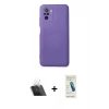 MARSİLYAN™- Redmi Note 10 Kılıf Ahenk Serisi - Şeffaf Pasifik Cam Ekran Koruyucu + Kamera Lens Koruma Cam - SF